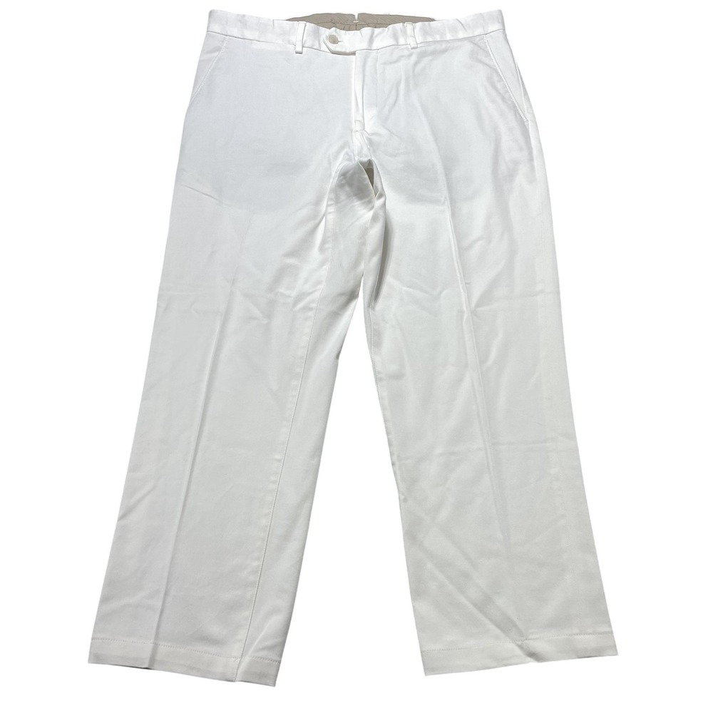 Suitsupply Brescia Chino Pants Mens 34x26 White Cotton Stretch Slim Straight Leg